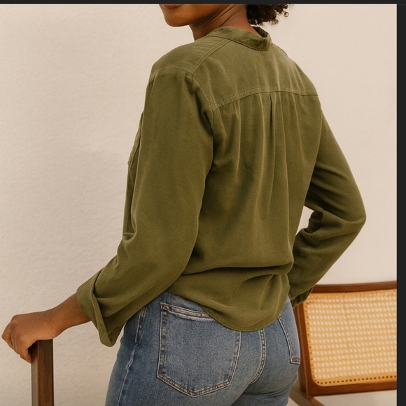 Xirena Morely Corduroy Top in Army Green - Picture 1 of 10
